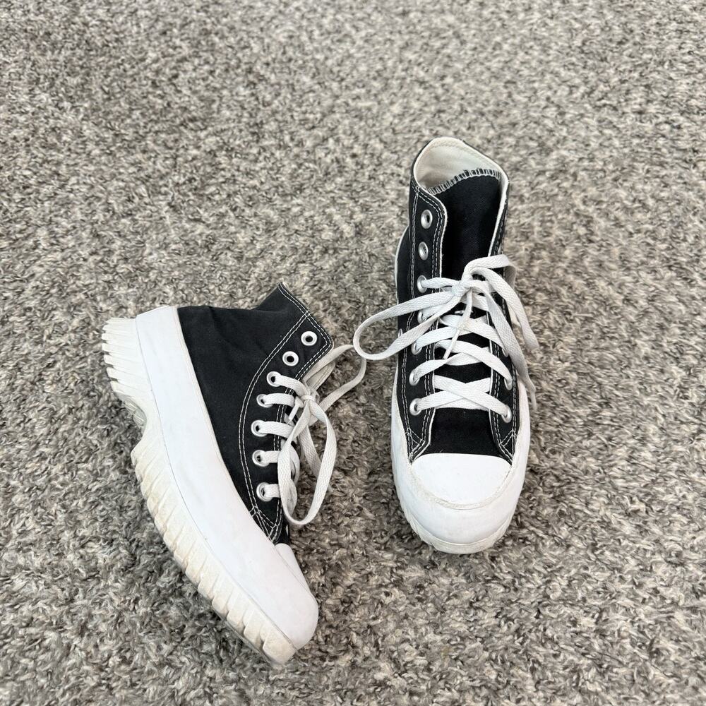 Converse Chuck Taylor All Star Lugged 2.0 High Black White Sneakers Shoe Sz 6.5 - Picture 2 of 8